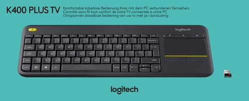 Logitech K400 Tastatur Wireless schwarz Plus TV DE Touchpad Unifying - Bild 2 von 2