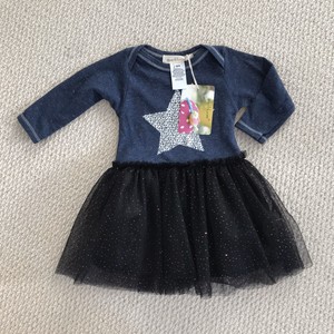 Everbloom Baby Girl Blue Silver Star Black Tulle Tutu One Piece Dress 9 Months Ebay