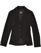 Roccobarocco Womens 3 Button Blazer Jacket It 42 Medium Black Polyester Wt06
