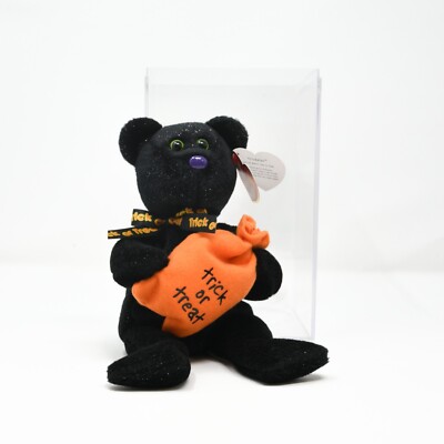 The Beanie Babies Collection Black Orange Trickster Birthday Bear