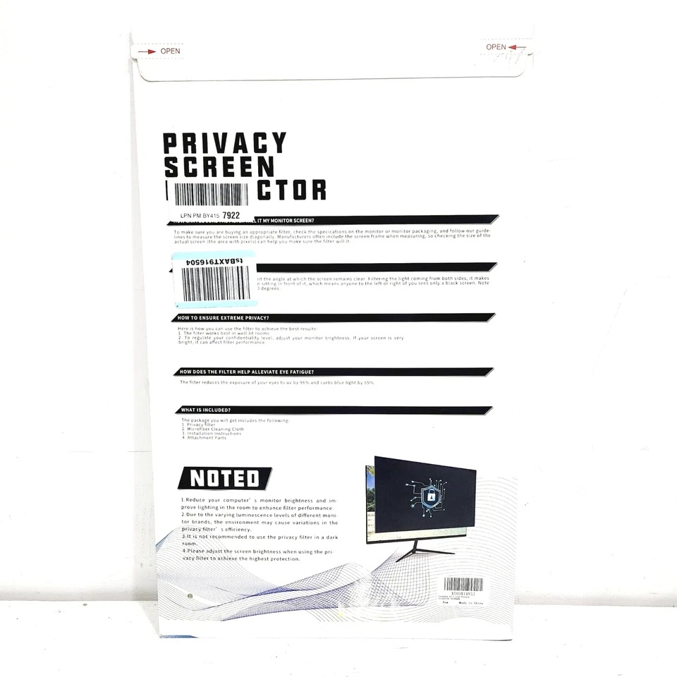 Computer Privacy Screen 22 Inch 16:10 Widescreen Monitor Anti-Glare Anti-Scratch - Image 4 of 4