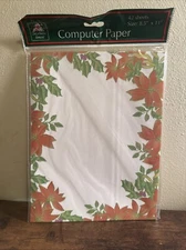 New Christmas House Computer Paper-poinsettia Border- 42 Sheets