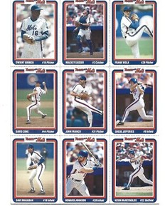 METS  1991 TROPICANA SET-PERFORATED SHEETS -  9 member cards- team club photos !