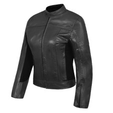 giacca moto donna rebel essent pelle con protezioni omologate CE nero m