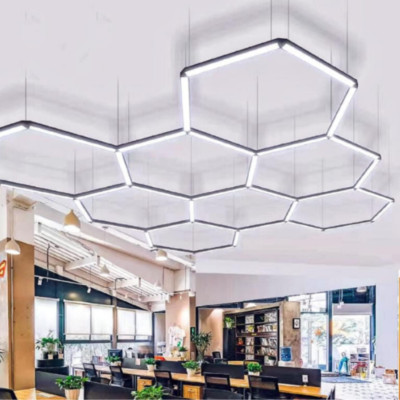 8x Hexagon LED Lampe Werkstatt Garage Wand Decken Leuchte Waben Beleuchtung