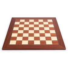 Deluxe Mahogany Wood Chess Board – Handmade in Spain, 22 in.