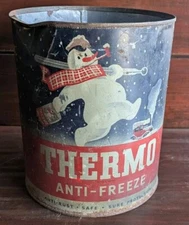 Antique Thermo Anti Freeze Snowman One Gallon Can