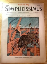 1902 RARE GERMAN SIMPLICISSIMUS MAGAZINE ~ ART NOUVEAU ERA