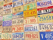 Starter pack of 10 License Plates From 10 Different States In Good Condition
