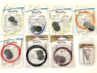 KnitPro Seile farbig mit Schlüssel & Endkappen/Seilverbinder Seilverlängerer
