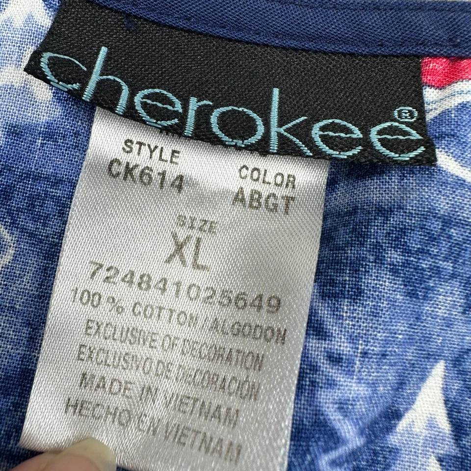 XL Cherokee Scrub Top Azul Navidad Osos Invierno Enfermera Médica Foto 2 de 4