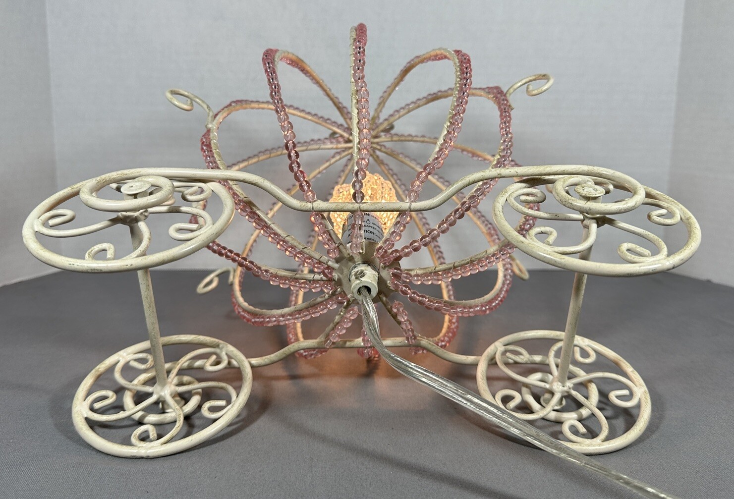 Cinderella Beaded Carriage Lamp Pottery Barn Princess Nightlight Retired WORKS
