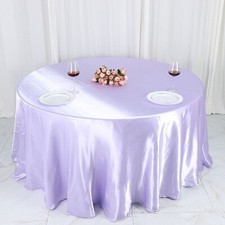 Lavender 120" ROUND Satin TABLECLOTH Wedding Party Home Kitchen Tabletop Linens