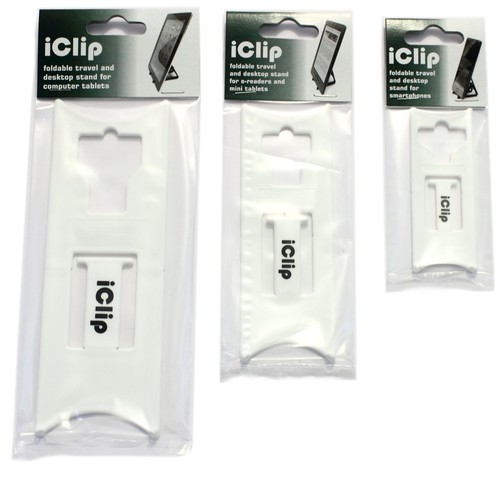 iPhone 6 Silver Holder Support: WHITE iClip Folding Travel Desk Display Stand - 第 8/9 張圖片