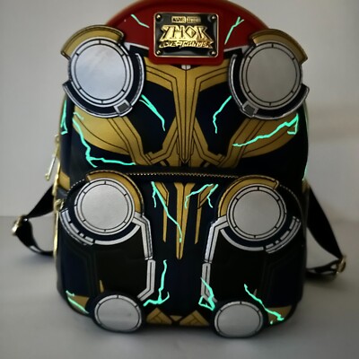 Loungefly Marvel Thor Love and Thunder Mini Backpack NWT • Glow in the Dark Loungefly Marvel Thor Mini Backpack Love And Thunder glow in  main image 2