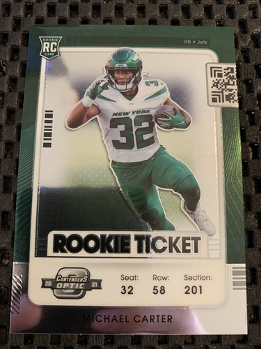 MICHAEL CARTER 2021 CONTENDERS OPTIC ROOKIE TICKET RC #83 JETS FREE SHIPPING - Bild 1 von 2
