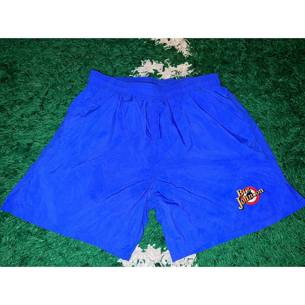 Vintage Big Johnson Nylon Blue Shorts Bottoms VTG L Large Rare | eBay
