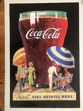 COCA COLA, VINTAGE ADVERTISEMENT ,RARE 1997 POSTER