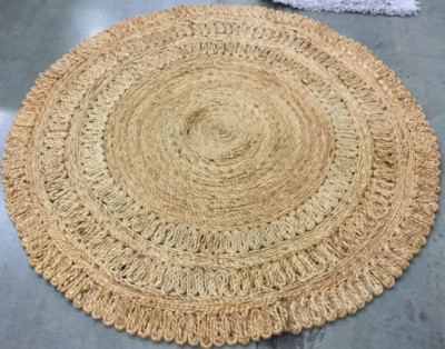 NATURAL 5' X 5' Round Broken Thread Rug, Reduced Price 1172652672 NF356A-5R