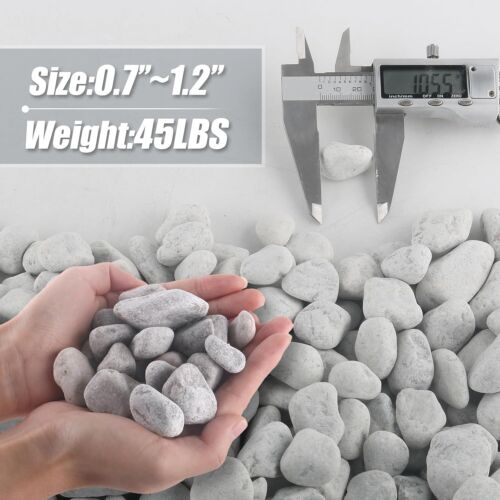Premium 45LB Grey River Rocks - Pebbles For Indoor Outdoor Landscaping Garden - Picture 4 of 8
