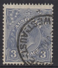 AUSTRALIA 1932 3d ULTRAMARINE KGV STAMP VFU (DIE II) CofA WMK SG:128