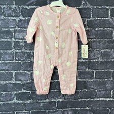 Cat Jack Girl's 3-6 MONTHS Halloween Gauze Romper Ghost Print Pink White