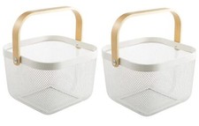 2 PACK METAL MESH STEEL BASKET STORAGE ORGANIZER BASKET MULTIFUNCTION HANGING KI