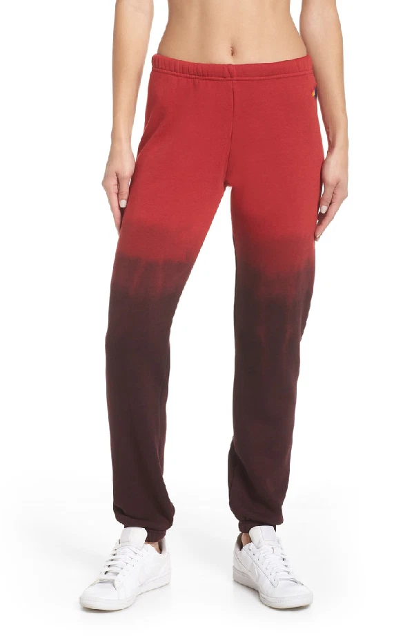 Aviator Nation Women's Faded Sweatpants in Rose // Charcoal Ombre