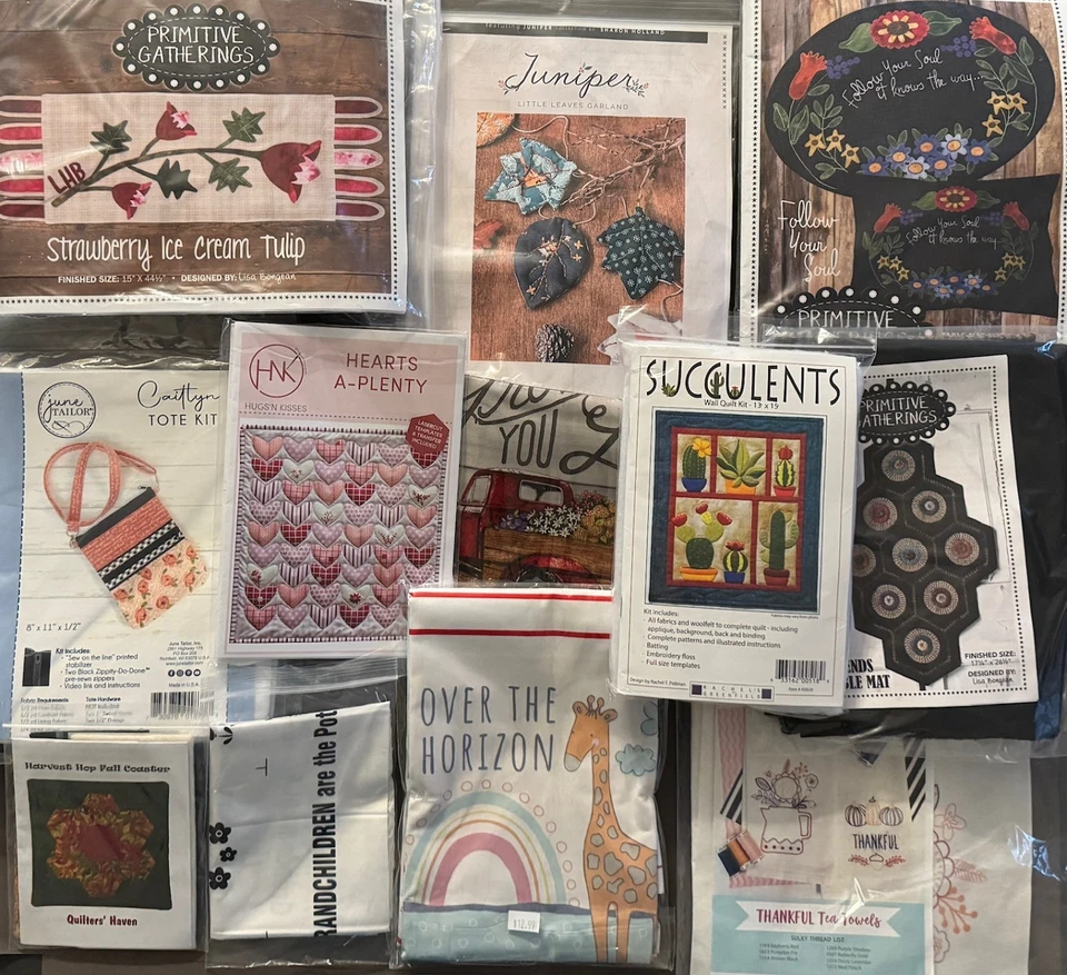 BUILD YOUR OWN LOT OF CRAFT WOOL QUILTING KITS PRIMITIVE GATHERING CHRISTMAS - Image 2 of 4