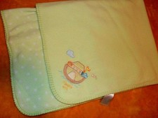 2C WOW KOALA BABY NOAH'S ARK Green Polka Dot Fleece Crib Baby Blanket