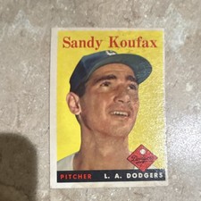 Topps 1958 Sandy Koufax #187 Los Angeles Dodgers Base Set Baseball Card