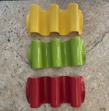 Set of 3 Taco Holders Stand Up Racks Plastic Multi Color Kitchen Party Trays