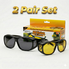 2 Pairs New Medium-Large FIT OVER Sunglasses Cover Prescription RX Eye Glasses