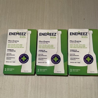 3 ENEMEEZ KIDS constipation relief DocuSol 5ml Mini-Enema NIB 12/2026