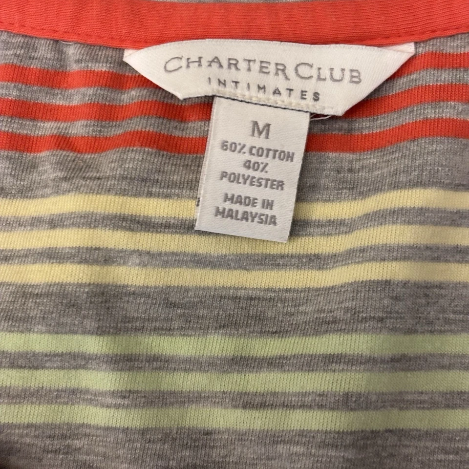 Juego corto CHARTER CLUB íntimo de 2 piezas para mujer gris medio con rayas Foto 4 de 4
