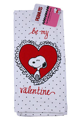 Peanuts Snoopy BE MY VALENTINE Set of 2 Kitchen Towels Free Shipping 18'' x 28''