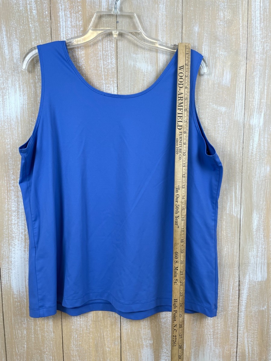 Chico's Sleeveless Shell Tank Top Stretch Pullover Basic Blue Size