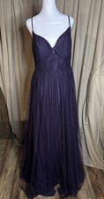 Hayley Paige Formal Dress 5859, Size 10, Plum