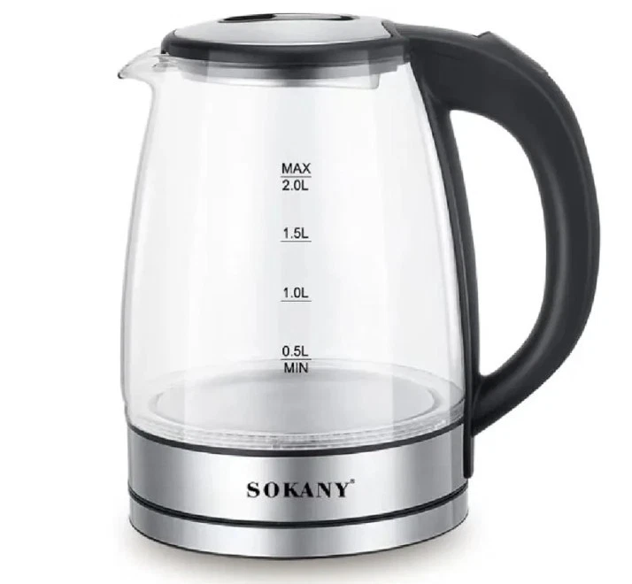 Sokany 2.0L Large Electric Kettle 1800W Glass LED Indicator Lights SK-SH-1098
