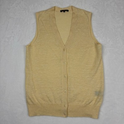 Loro Piana Cashmere Blend Sweater Vest Women s Sz 42/ US 6 Yellow Sleeveless
