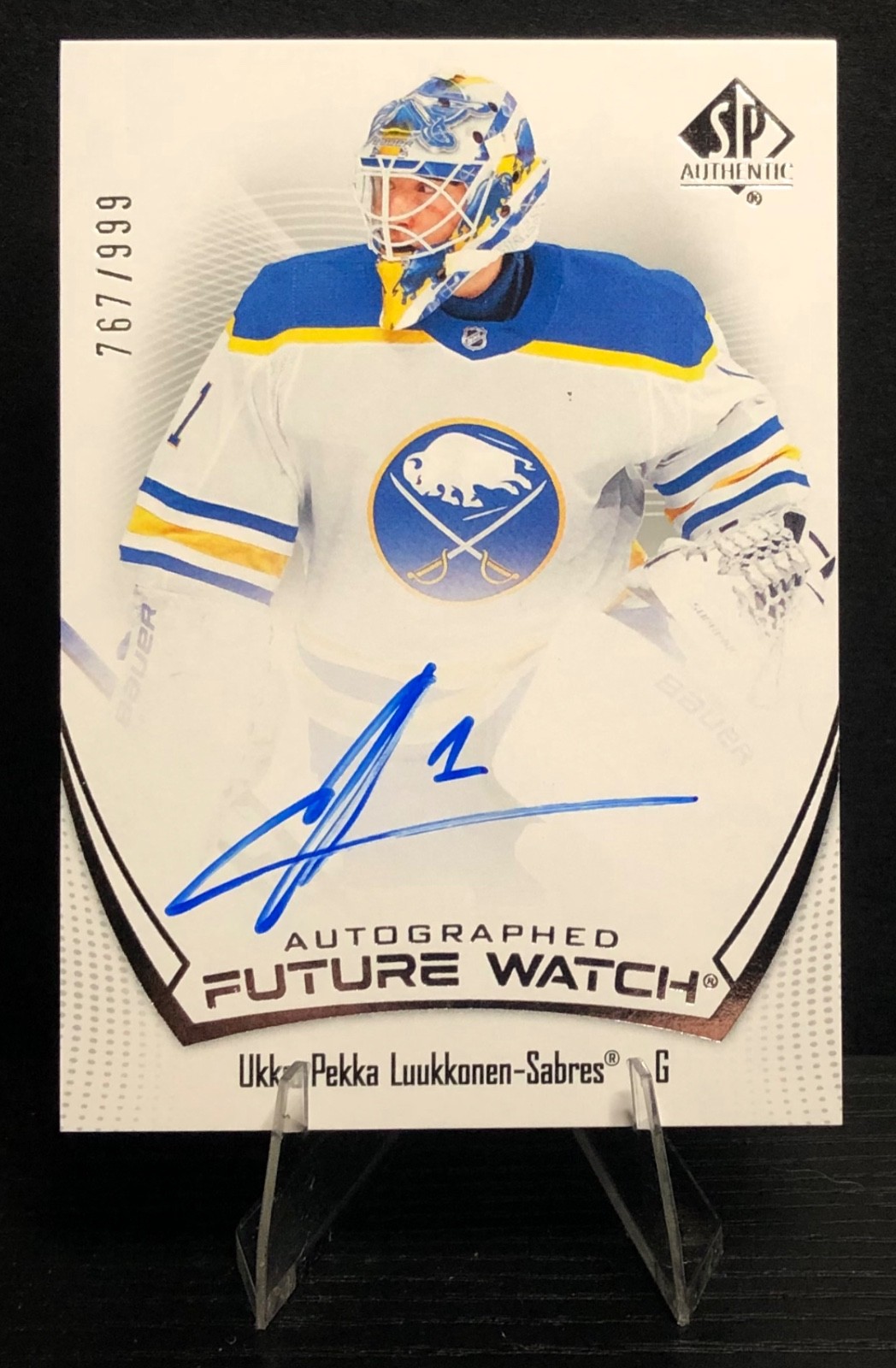 2021-22 SP Authentic Future Watch Auto #114 Ukka-Pekka Luukkonen RC Auto /999