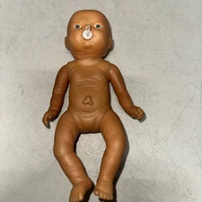 Vtg  Emson 8" Doll Newborn Baby Girl Anatomically Correct blue eyes vinyl Rare