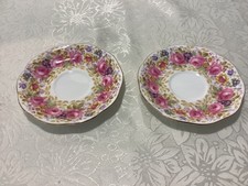 ROYAL ALBERT EXQUISITE SERENA PATTERN TWO TEA CUP PLATES Reg No 839329
