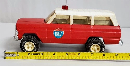 R-595 VINTAGE 1960/70'S TONKA JEEP WAGONEER INTERSTATE SAFETY PATROL TOY CAR!