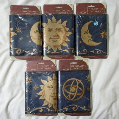 CELESTIAL Home Trends   Wallpaper BORDER - Sun Moon Stars 5 NEW Sealed Packages
