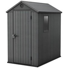 Keter Darwin Grey Outdoor Apex Plastic Garden Storage Shed 6 x 4 ft