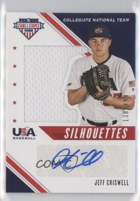 2020 USA Baseball Stars & Stripes Silhouettes Signatures Jeff Criswell Auto 1xk