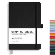 RETTACY Graph Grid Paper Notebook, 192 Pages, A5 Medium Size 5.7 x 8.3, 5 Squ...