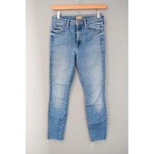 MOTHER The Looker Ankle Fray Jeans 25 Hey Sun Wash Women Distressed Stretch