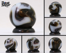5/8" Gorgeous Swirl Marble Translucent Brown Purple White NM